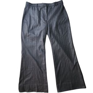 BANANA REPUBLIC | Black Pinstripe Wool Blend Lined Wide‎ Leg Pants Trousers | 18